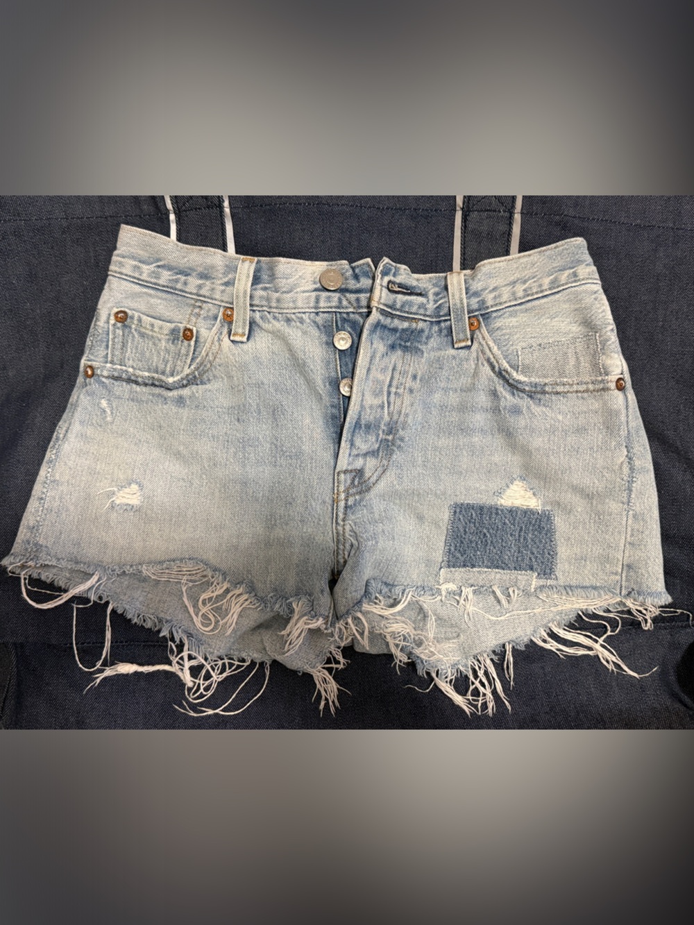 Levi’s 501 Light Blue Distressed Denim Shorts - Women's Casual Summer Cutoffs